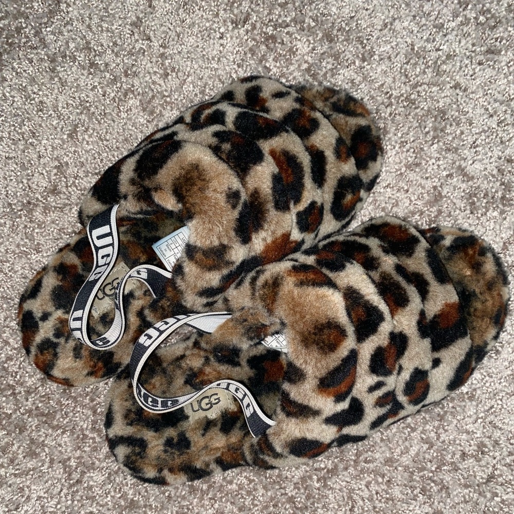 Cheetah UGG slides